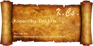 Kopeczky Csilla névjegykártya