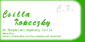 csilla kopeczky business card